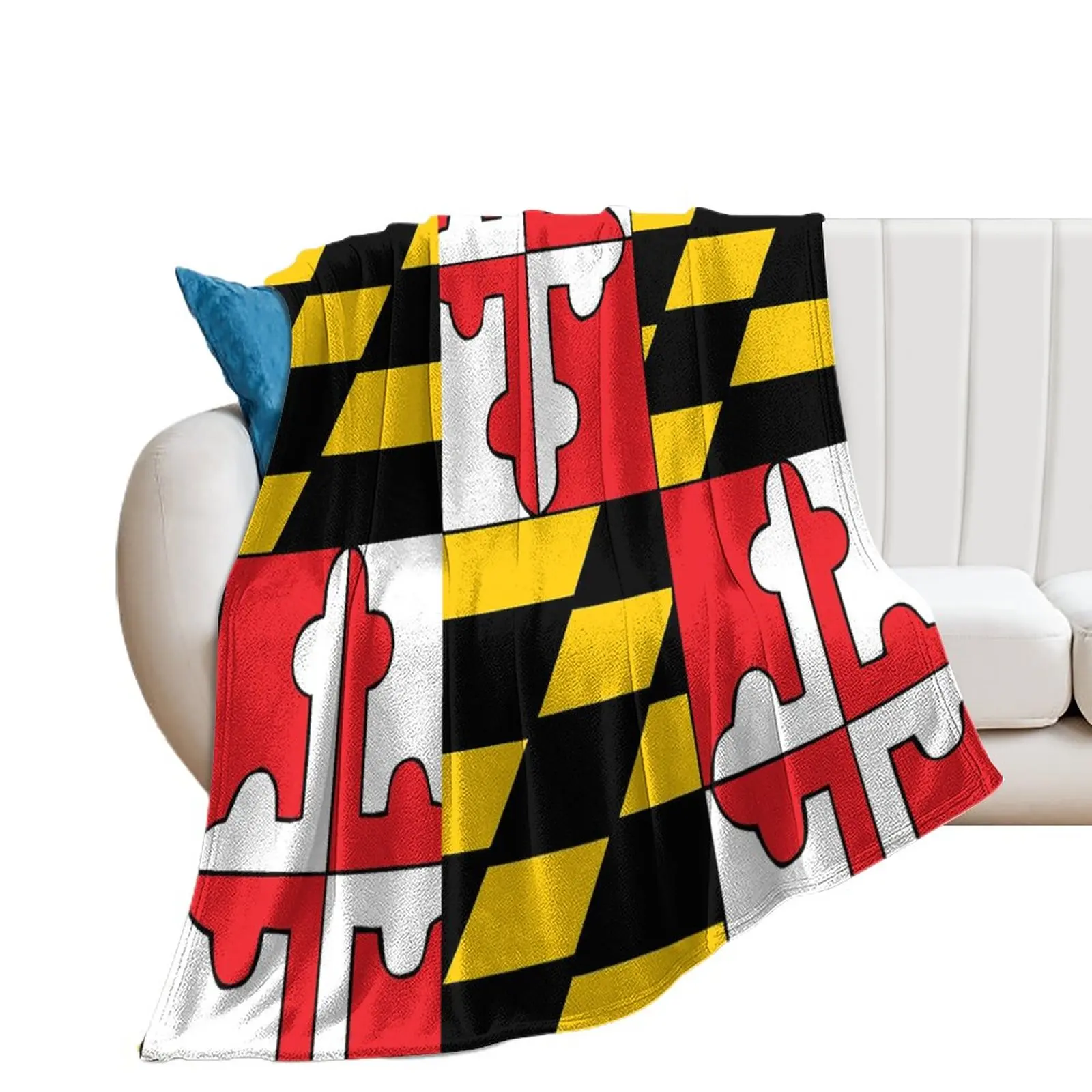 

Maryland Flag Woollen Blanket Travel Hot Sale Park Picnics Comfortable Resist Shrinkage