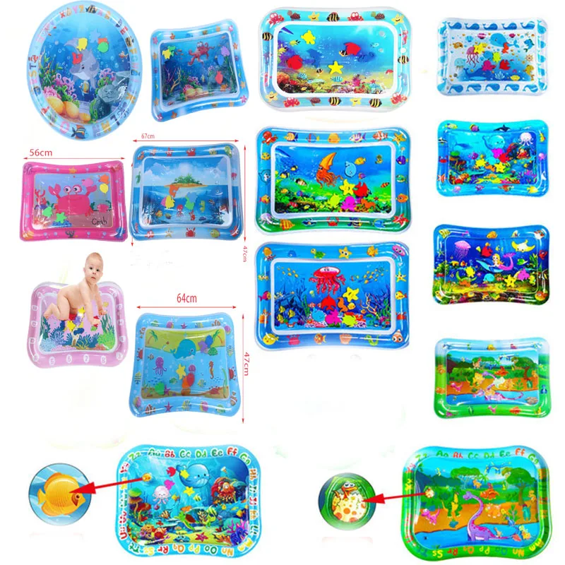 Baby Water Mat Pat Pad Spray Inflatable Different Patterns Water Cushion Marine Life Mat Ice Water Accessories Play Mat Pool