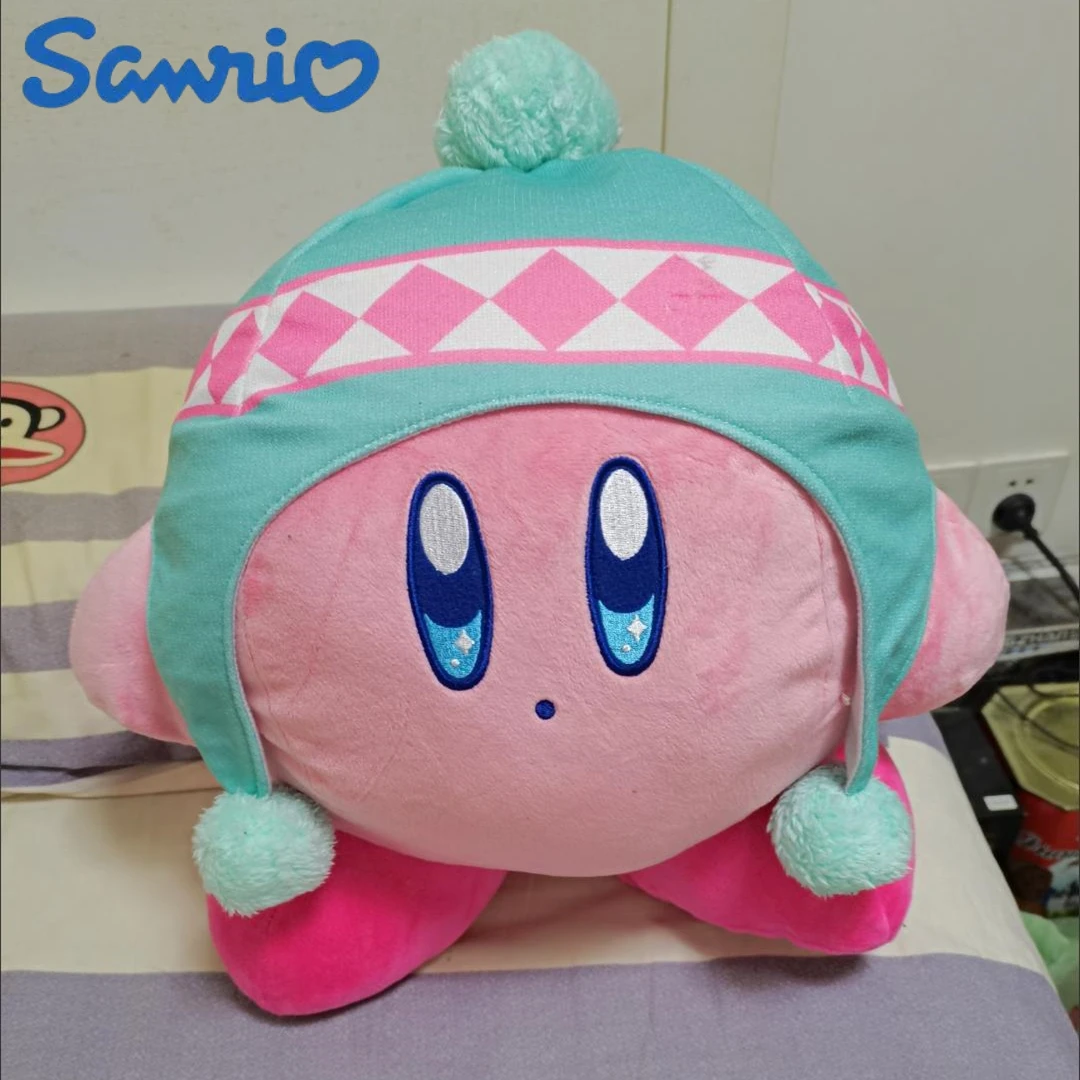 34cmKirbyWinterStarPlushToysCartoonPinkKirbyHeadphoneModel