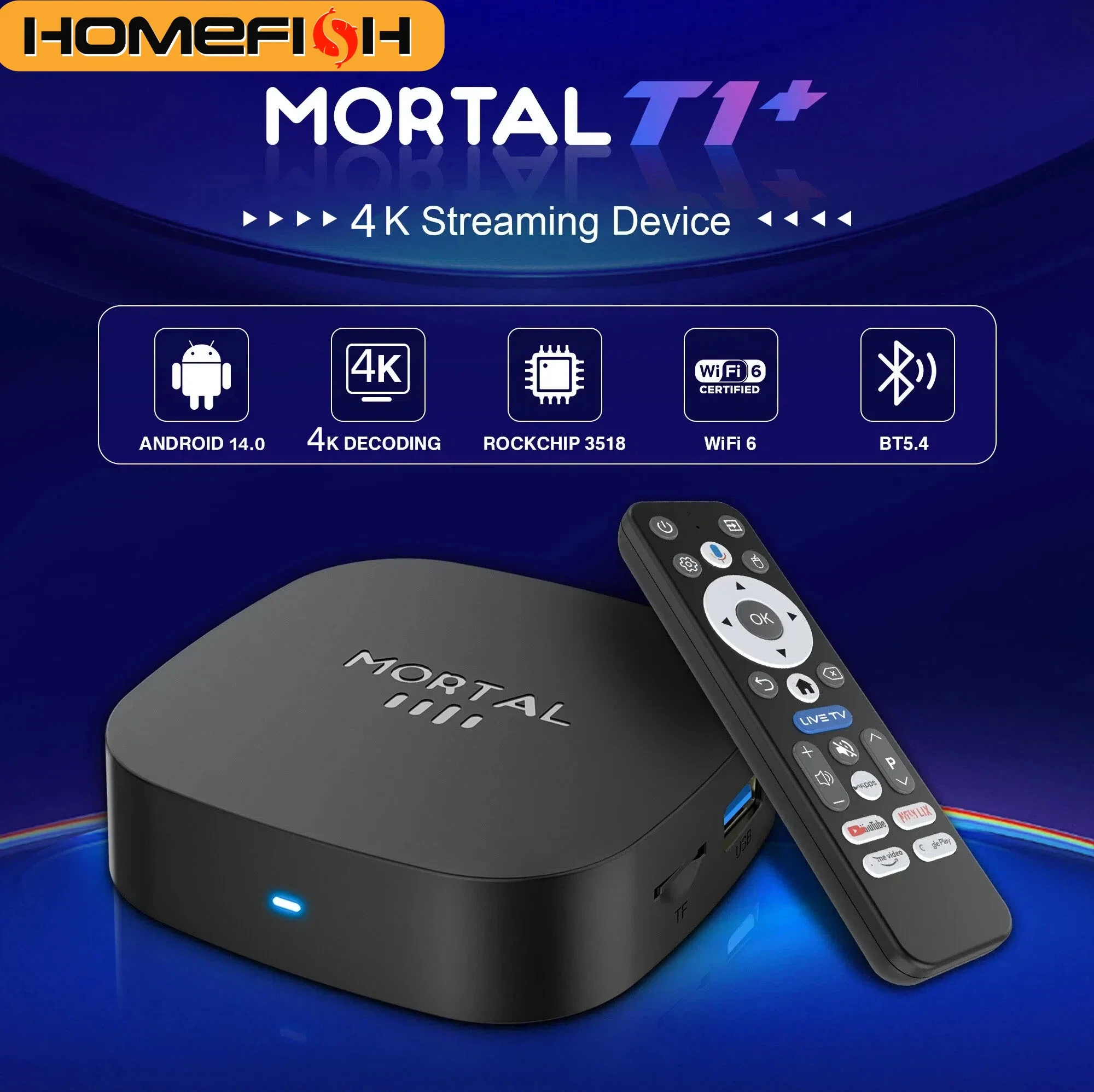 2026 새로운 스마트 TV 박스 T1+ RK3518 안드로이드 14 WiFi 6 BT 5.4 듀얼 UI 인터페이스 4K 울트라 HD 스마트 미디어 플레이어