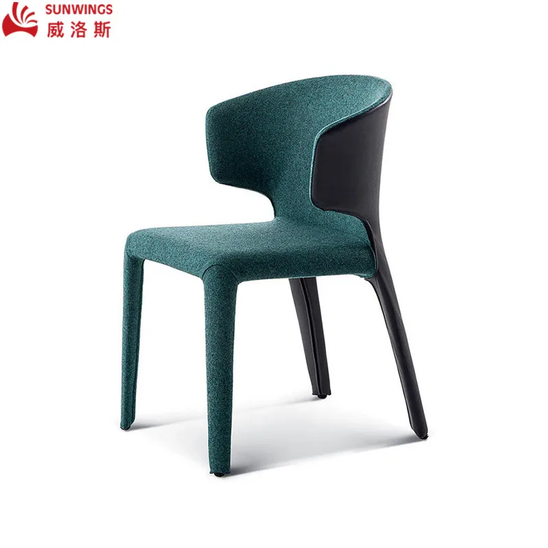 Modern Wood Dining Table And Chairs Luxury Design Minimalist Coffee Chair Wooden Legs Upholstery PU Leather Dining Chair