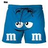 Food M&M's Chocolate Bean Beach Shorts Men Funny Kids 3D Printed Cartoon Cool Ice Swimsuit Board Summer Swim Trunk 3