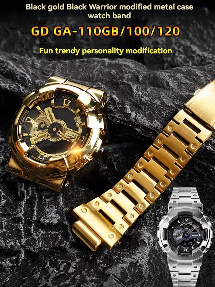 Modified Stainless Steel Set For Casio GA110 Case+Strap G-SHOCK ga