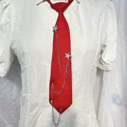 Star Chain Trendy Elastic Tie - Fashionable Unisex Accessory - POLYESTER (Red1)