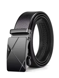 Luxury Men's Fashion Belt - High - Quality PU Leather with Metal Buckle - 115cm (Black03)