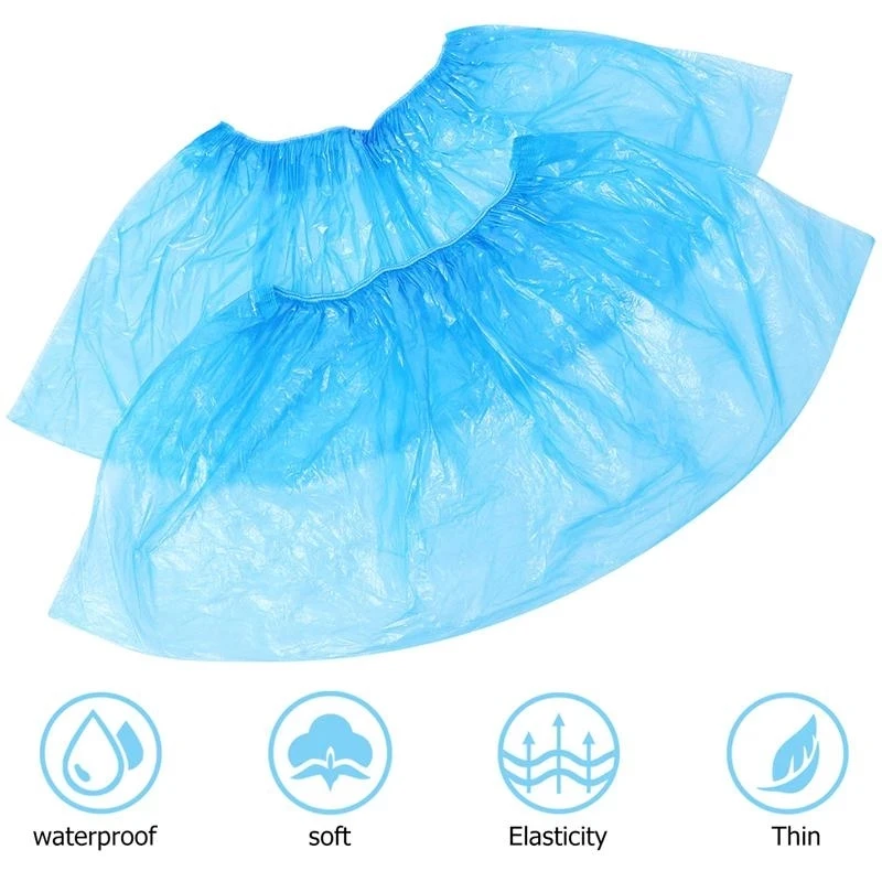 Description Picture 4 of item100pcs Plastic Disposable Shoe C100 pieces of disposable plastic shoe covers, cleaning overshoes, waterproof protective shoe cov