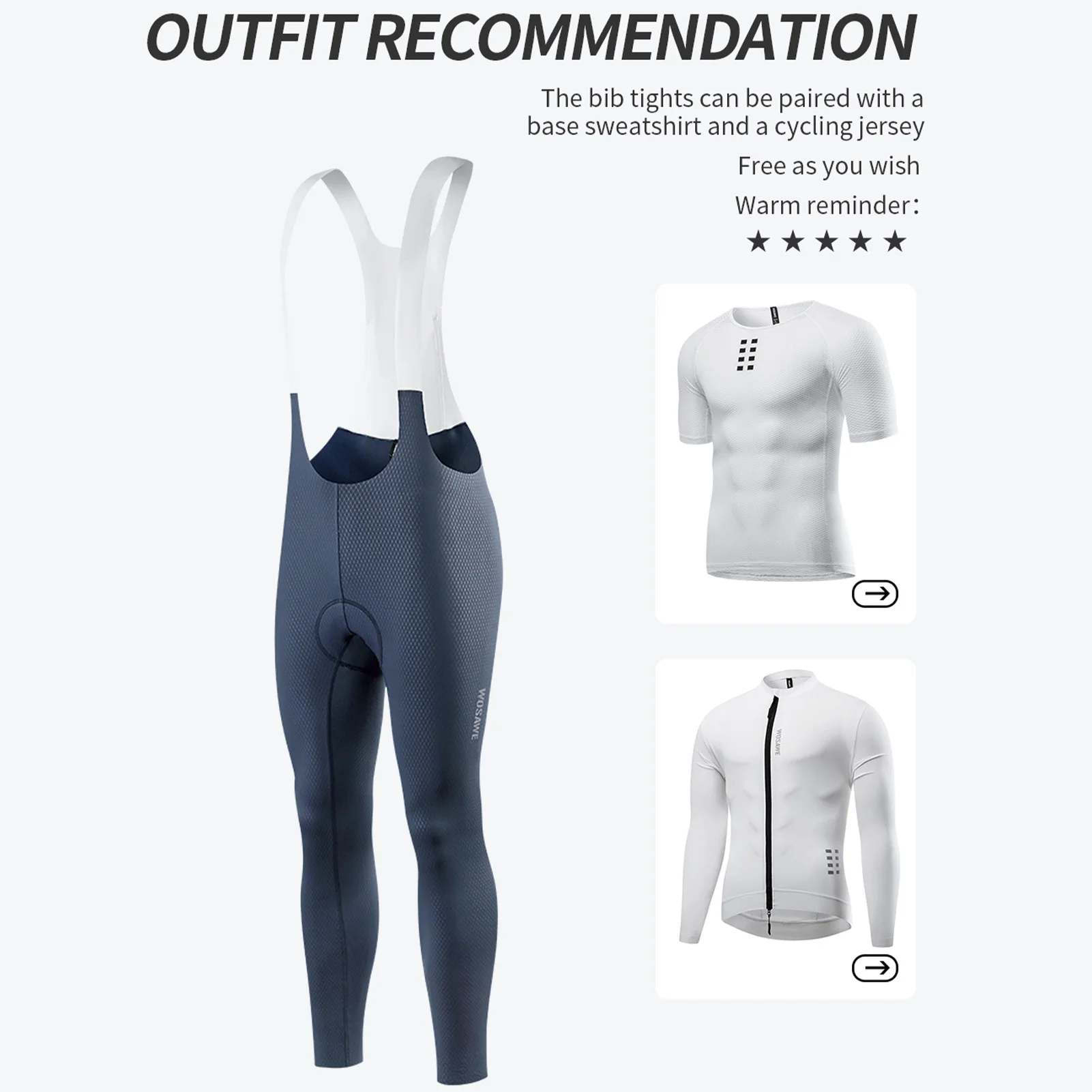Men's Cycling Bib Pants High-Density Padded Bike Long Legging with Back Pocket Riding Bib Tights for Road and Gravel Biking