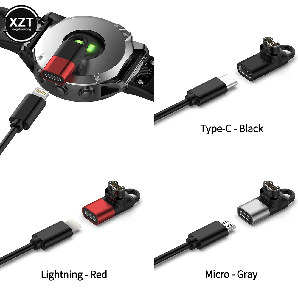 

Новинка, адаптер зарядного устройства типа C/Micro/ios USB с гнездом на 4 контакта для Garmin Fenix 5 5X 5S 6 6X 6S PRO, конвертер для зарядки часов