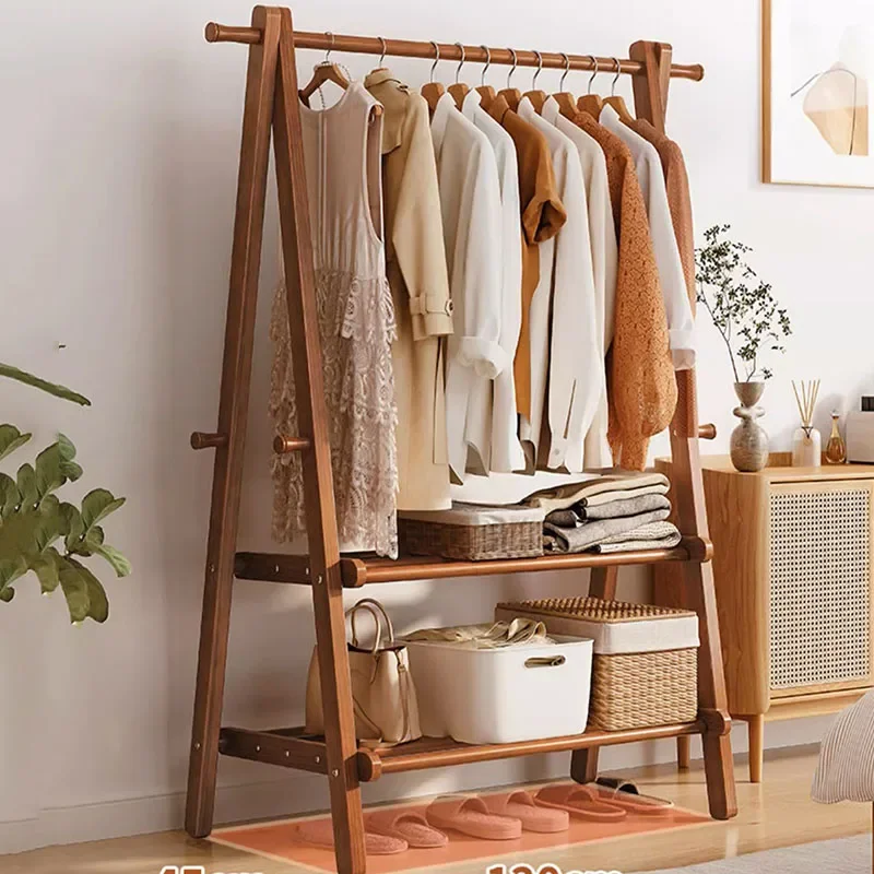 

Place Saving Designer Clothes Rack Balcony Indoor Minimalist Corner Clothes Rack Wooden Heavy Duty Estantes Hall Furniture