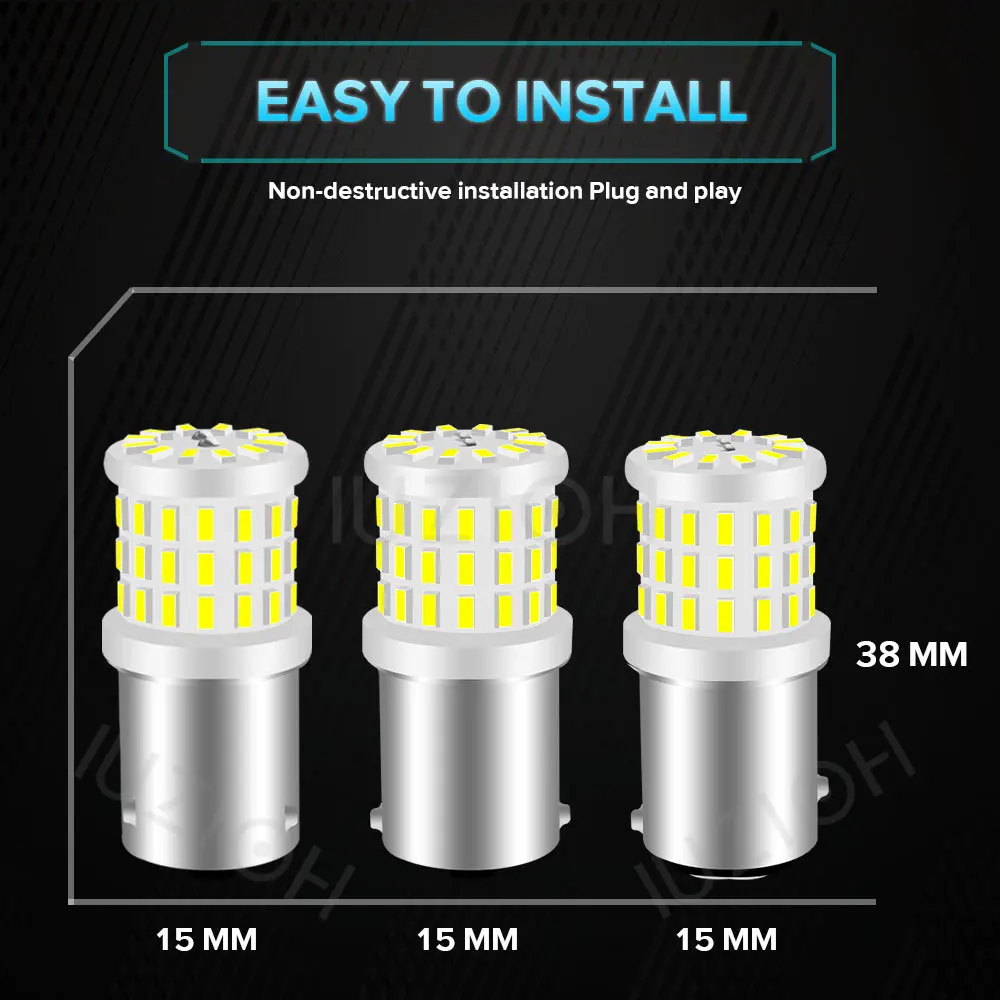 IUZIOH   P21/5W Led PY21W 1157 BAU15S BA15S BAY15D R5W R10W P21W 1156  극ũ ȣ  DRL 12V ڵ , 1x