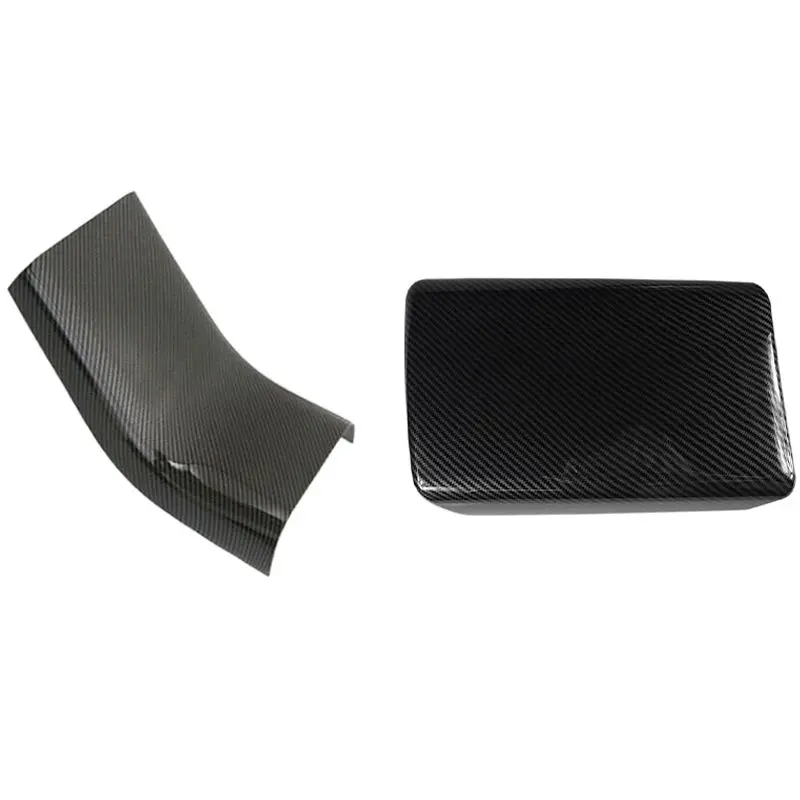 

1Pcs Carbon Fiber Rear Seat Armrest Box Anti-Kick Cover Trim & 1Pcs Inner Center Storage Armrest Cover Trim Accessories