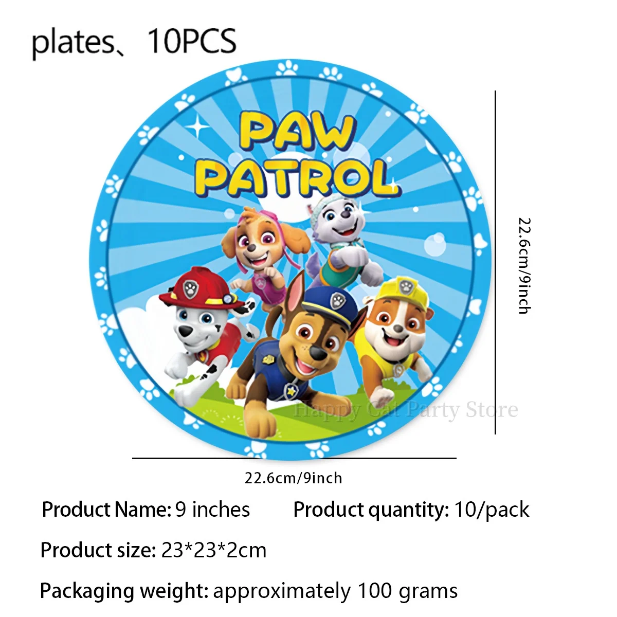 Paw Patrol Geburtstagsteller und -gläser, Paw Patrol Geburtstagsdekoration, Skye Servietten, Becher, Teller, Paw Patrol Partyzubehör – Detail 10