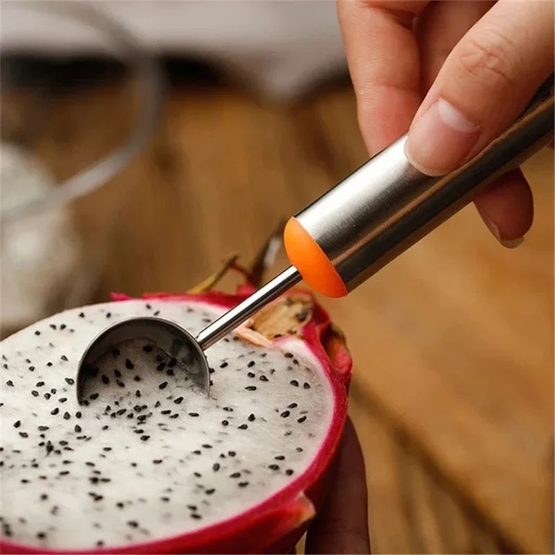 Melon Watermelon Ball Scoop Fruit Spoon Ice Cream Sorbet Stainless Steel Cooking Tool Fruit Plate Tool melon scoop melon baller