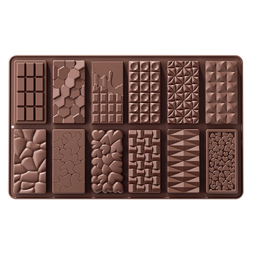 12 Hole Silicone Biscuit Baking Mould DIY Cake Baking Mould Non-Stick Chocolate Biscuit Household Tools