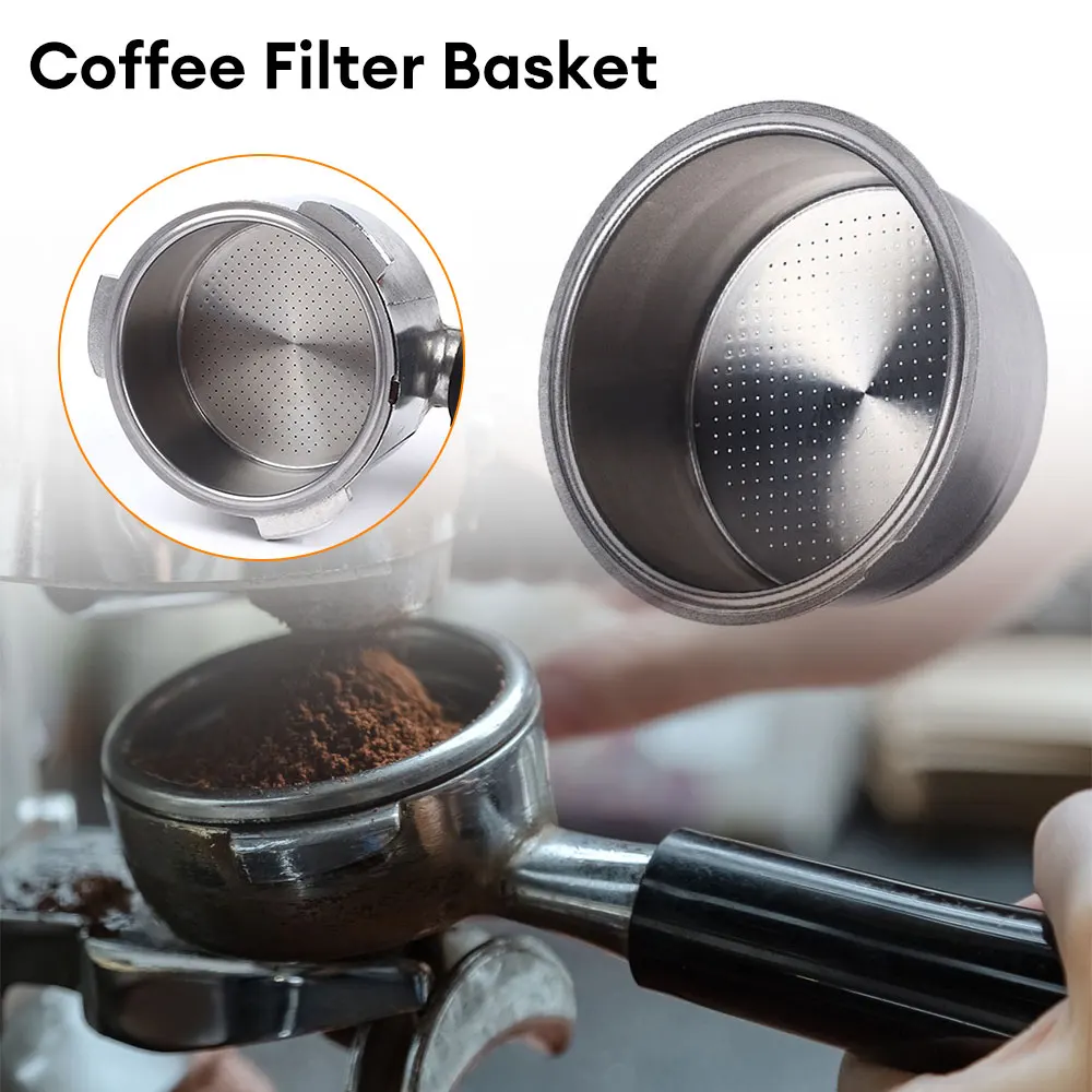 

51mm 1/2 Cup Coffee Filter Basket Stainless Steel Portafilter Basket Espresso Machine Dripper Strainer Mesh Screen Coffeeware