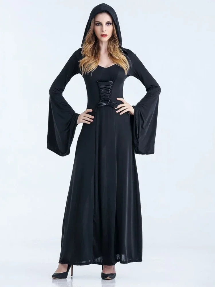 Easter Cosplay Dress Woman Hooded Dress Game Female Clothing Witch Costume Role Playing Costume Long Sleeved Stage Attire Frock