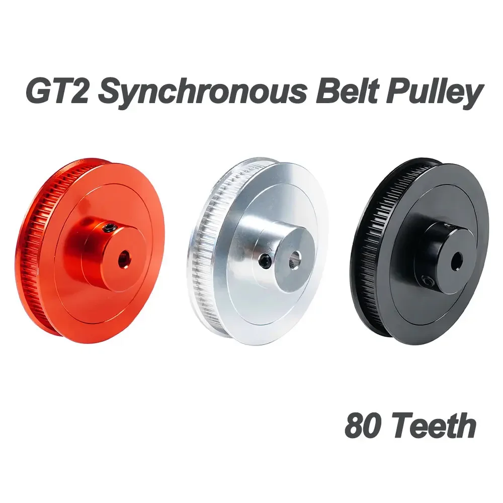 GT2 Timing Pulley 80 Teeth Synchronous Pulley Bore 5mm 8mm Width 6mm10mm Belt 80T Aluminum Alloy Driving Wheel for 3D printer