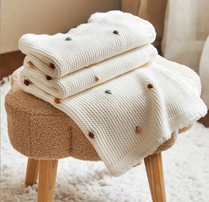 Coperta per neonato coperta per divano lavorata a maglia coperte morbide arazzo per bambini fascia avvolgente per culla coperta per passeggino 100*70cm - immagine 2
