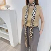 Fashion Elegant Leopard Print Streamer Women 200x5CM Narrow Long Silk Scarf Hairband Bag-belt Plus-long scarf 4