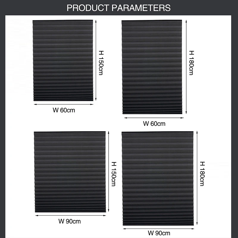 Simple Adhesive Window Shades Non-woven Fabric Pleated Zebra Blinds Roller Room Blackout Curtain For Bedroom Living Room Balcony 2