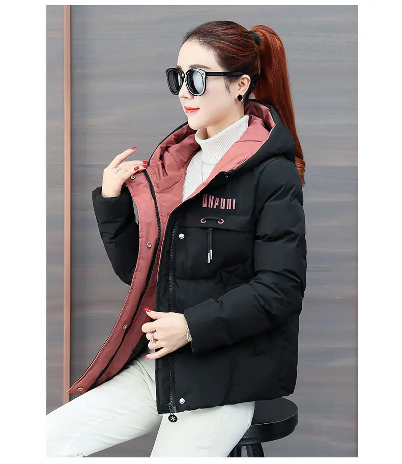 2025 Winter Warm Thicken Down Cotton Jacket Korean Loose Women'S Hooded Cotton Coat Women Parkas Bread Coat New Women Jacket