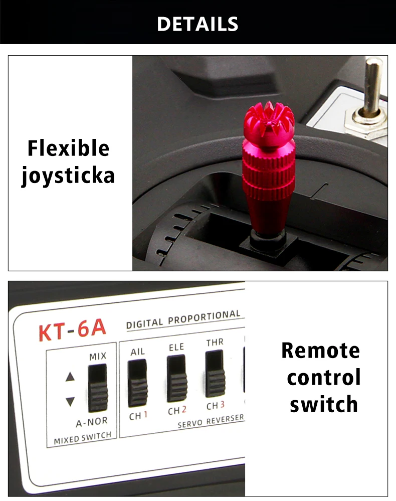 DETAILS Flexible joysticka ThR AIL ELE Remote control CH 2 CH