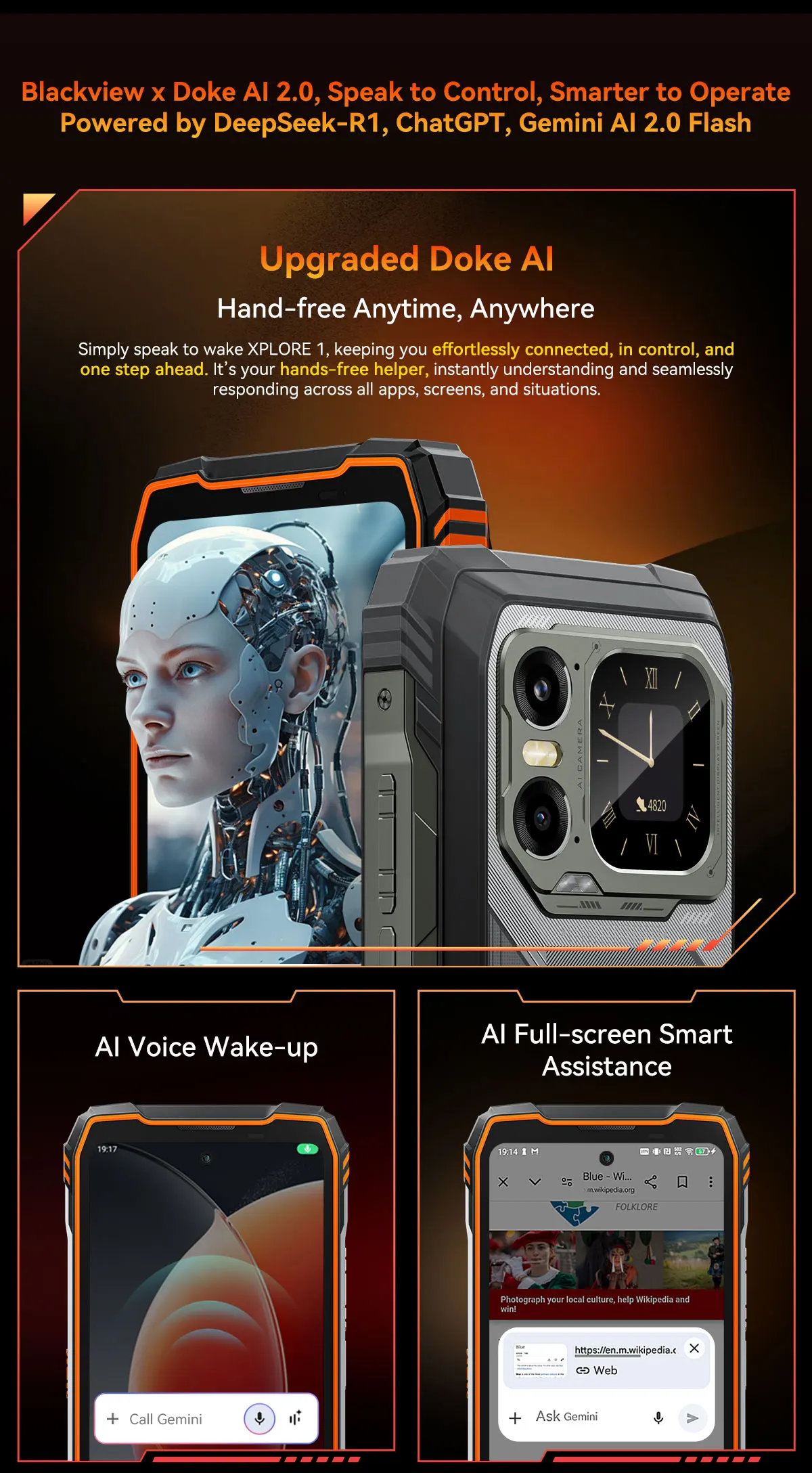 Blackview XPLORE 1 [EU Charger Not Included]  5G  48 GB (16+32GB）+ 512GB Rugged Smartphone 20000mAh 45W  6.78'' 2.4K Android 15