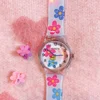 New Fashion Colorful Flower Watch for Girl Women Cute Cartoon Kids Watches Silicone Quartz Candy Color Children Wristwatch Clock 3