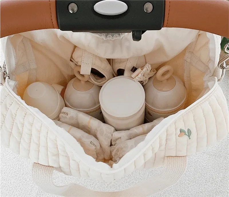 Cotton Fabric Diaper Handbag Bear Flower Embroidery Diaper Bag Stroller Accessories Storage Organizer Mom Baby Large Capacity 8 Sc8a3c8fa48e848b9b6bd34af318e8f3bP