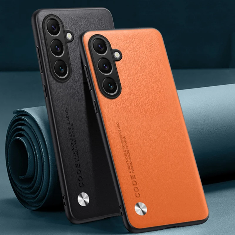 Premium Luxury Leather Shockproof Phone Case - Matte Silicone Protective Cover