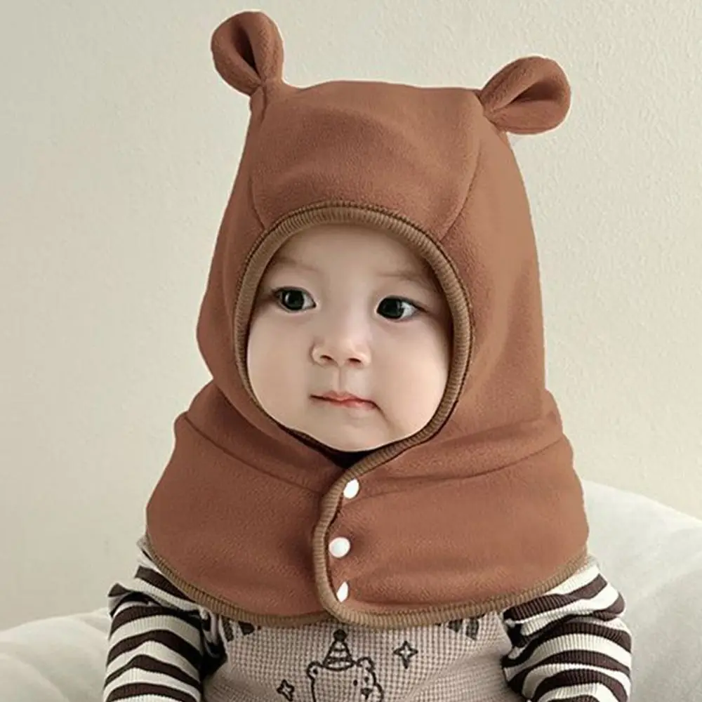 Polar Fleece Newborn Baby Hat Scarf Set Coldproof Windproof Beanie