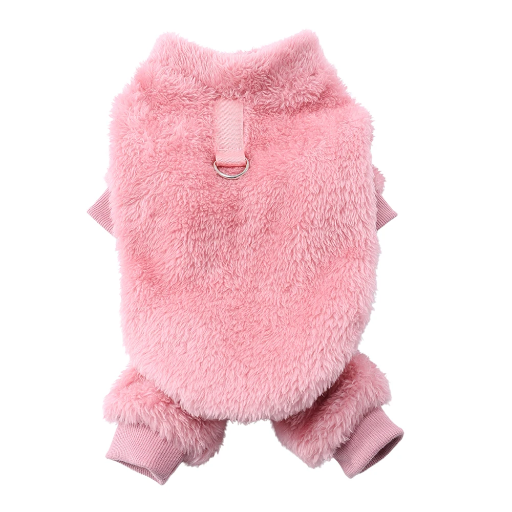 Yumuşak Polar Köpek Pijama Giysileri Sonbahar Kış Pet Tulum Küçük Orta Köpekler için Yavru Kazak Sıcak Chihuahua Pug Onesie Kıyafetler