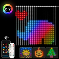 400 LED RGB Curtain Lights BT APP Smart Programmable USB 5V Fairy LED String For Window Bedroom Party Valentine's Day Birthday