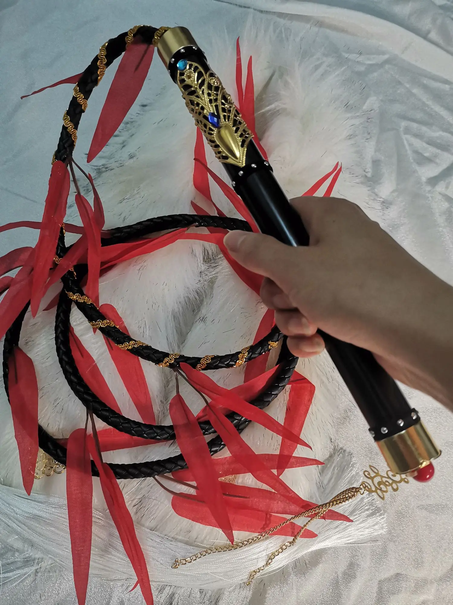 Mo Ran Cosplay Ghost Props Weapon Chinese Novel Erha and His White Cat Shizun Whip Chu Wanning Tian Wen Costume Accessory
