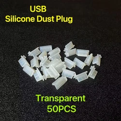 Universal Silicone USB Dust Plug Charger Port Cover - Dustproof Protector (USBcap - Transparent)