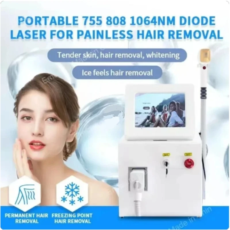 

Ice Platinum 755nm 808nm 1064nm Newest Diode La-ser Hair Removal Equipment Hair Remover 2000W 3 Wavelength Cooling Epilator