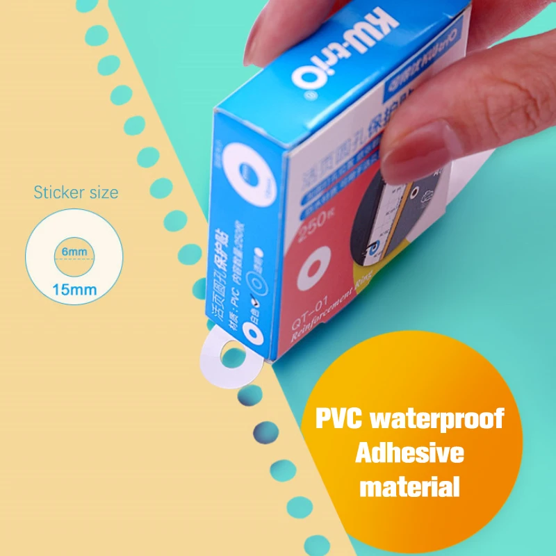 Hole Punch Reinforcers Stickers, PVC Waterproof Small Volume Hole