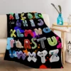 Funny Alphabet Blanket Colourful Alphabet Printed Soft Flannel Blanket Warm Cozy Blanket Lore for Teens Adults 2