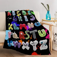 Funny Alphabet Blanket Colourful Alphabet Printed Soft Flannel Blanket Warm Cozy Blanket Lore for Teens Adults 2