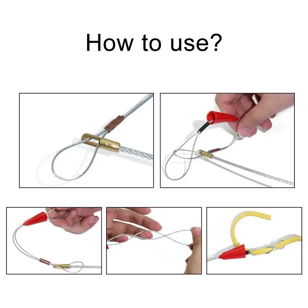 Description Picture 5 of item5 Pcs Electrician Push Pullers Duct Red Wire Traction Fish Tape Fastener Tool For Electrical Fish Tape Cable Puller