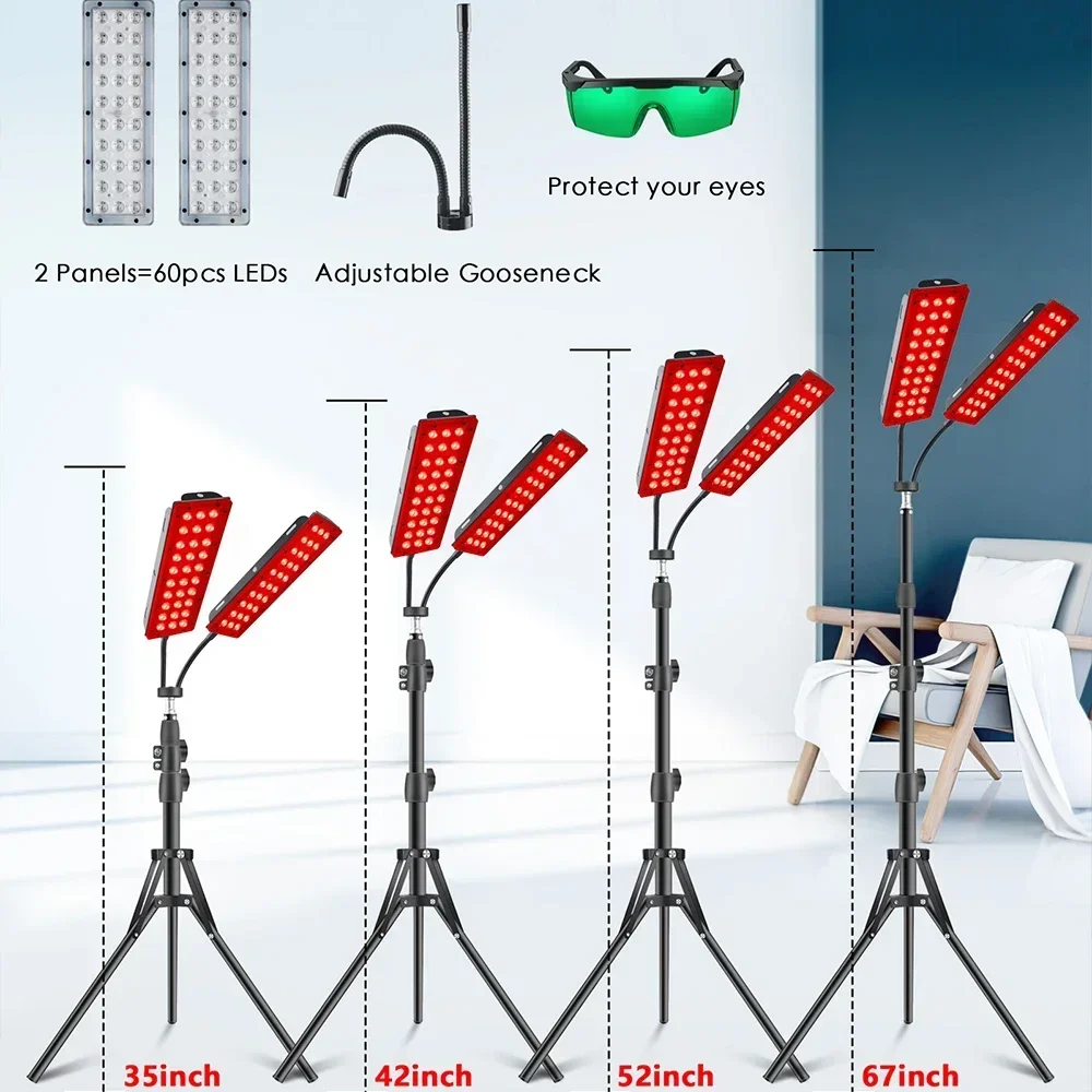 Astarexin Double Heads LED Red Light Lamp Infrared Light 850nm Near Infrared Device Full Muscle Body Pain Relief Skin Care