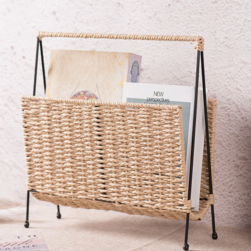Bohemian-Style-Magazine-Rack-Handmade-Woven-Storage-Baskets-Japanese ...