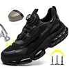 Rotating Button Safety Shoes Men Anti-smash Anti-puncture Protective Work Shoes Fashion Men Sport Shoes Security Boots Men ﻿
