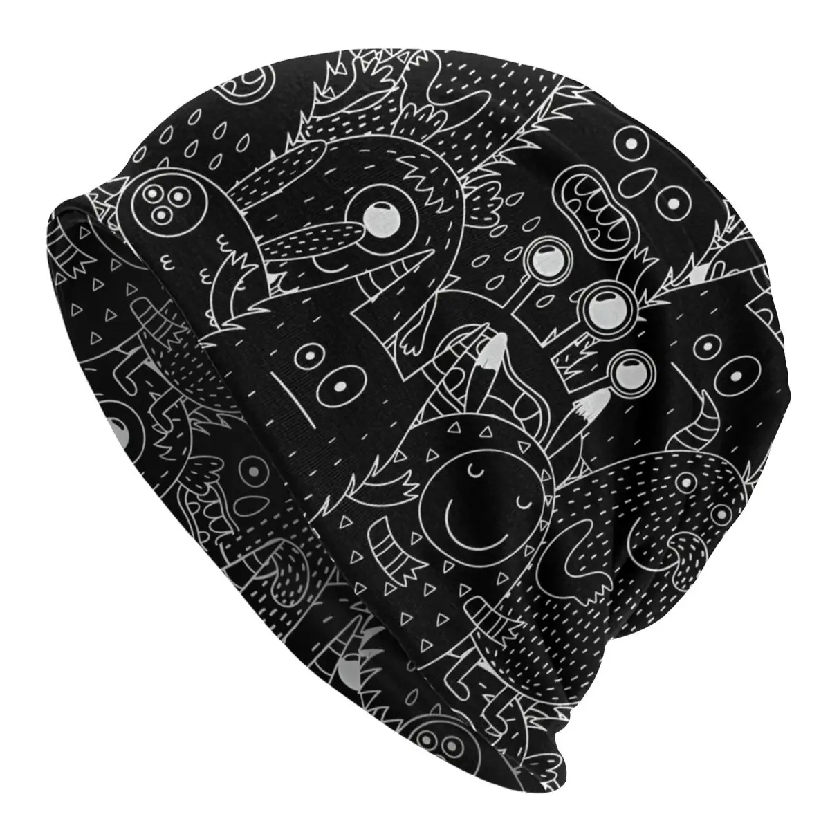 

The Alien Mob Bonnet Homme Autumn Spring Thin Skullies Beanies Alien And UFO Pattern Caps For Men Women Style Hats