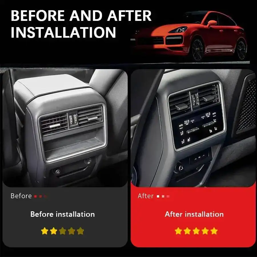 포르쉐 카이엔 2024년형 뒷좌석 에어컨 패널 LCD 기후 제어 패널 프로그래밍 불필요 무손실 업그레이드 XY