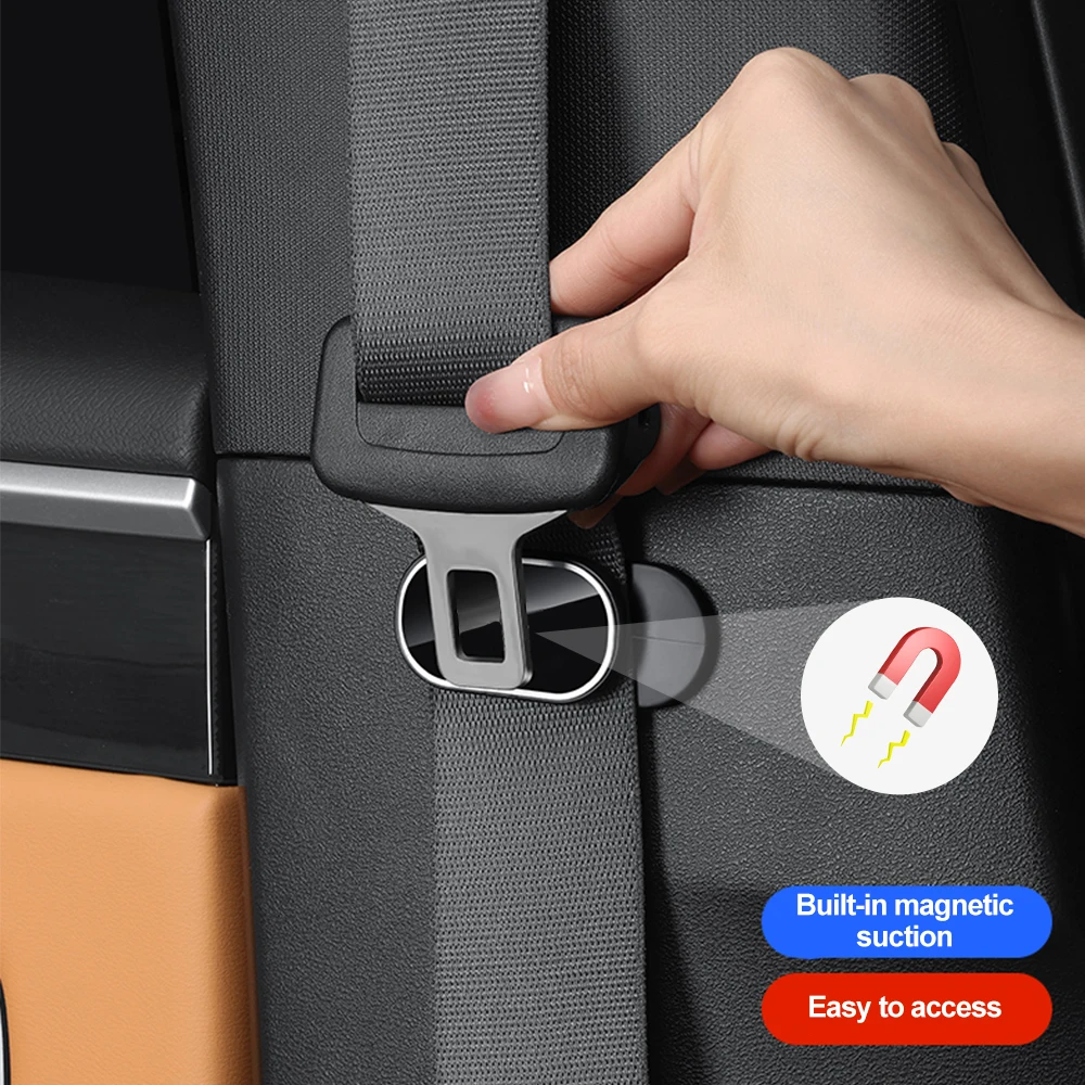 1/2/4PCS Car Adjustable Seat Belt Clip Holder Magnetic safety belt Fixed  for Tesla VW BMW Hyundai Auto Interior Accessories - AliExpress