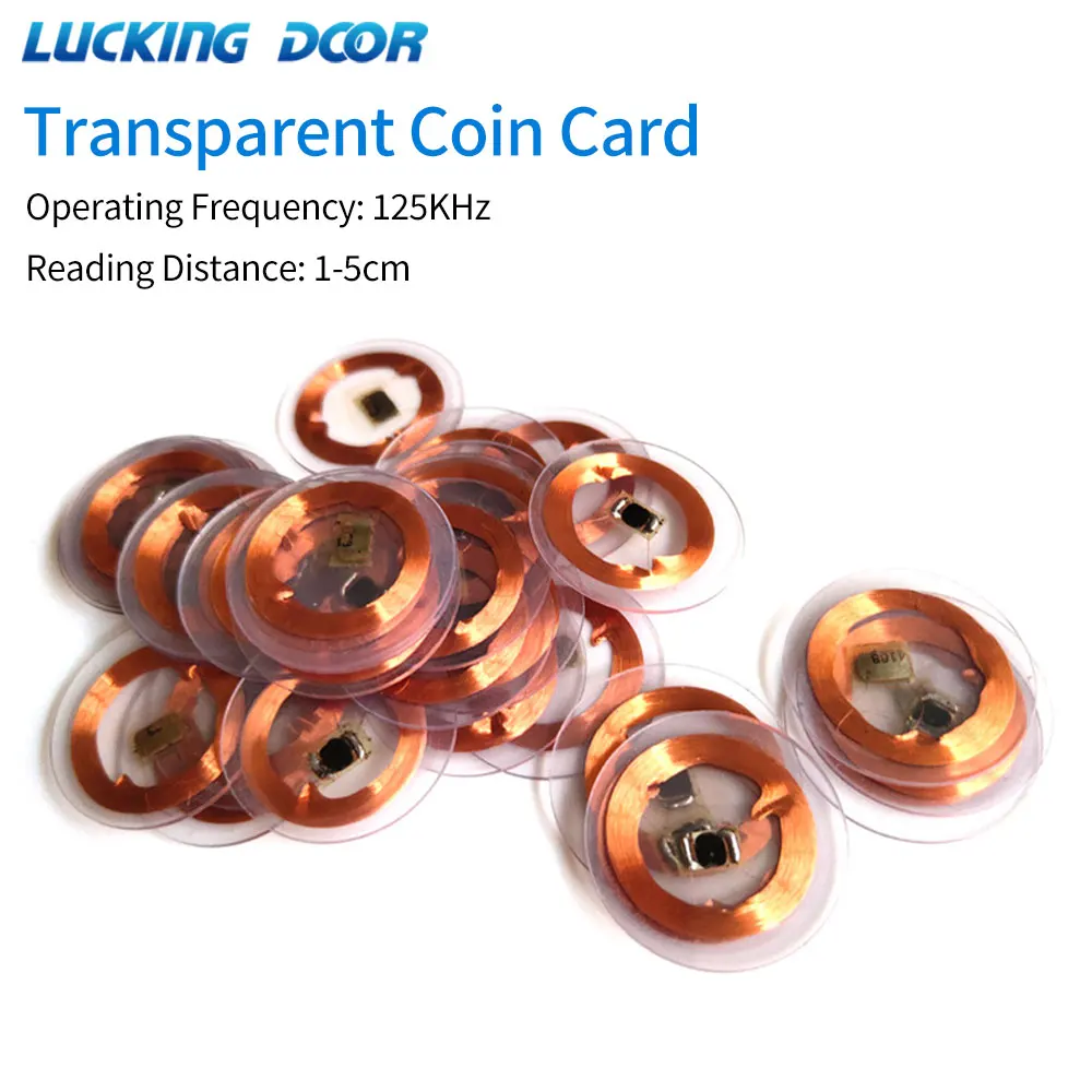 

100Pcs 125Khz EM4100 Proximity Access Control RFID Card / 13.56MHz Smart S50 1K IC M1 Transparent Coin Card Read Only Waterproof