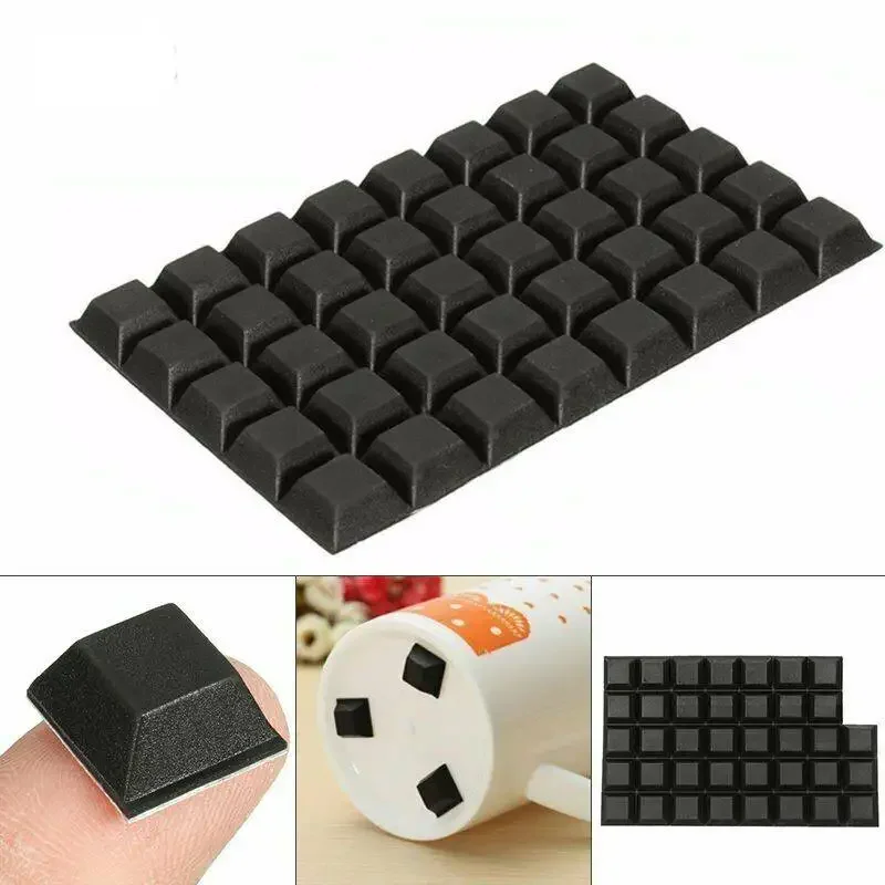 12Pcs Square Self-Adhesive Stick Bumper Pad Tall Rubber Feet For Electronics Glass Speaker Laptop Appliances Furniture Computer