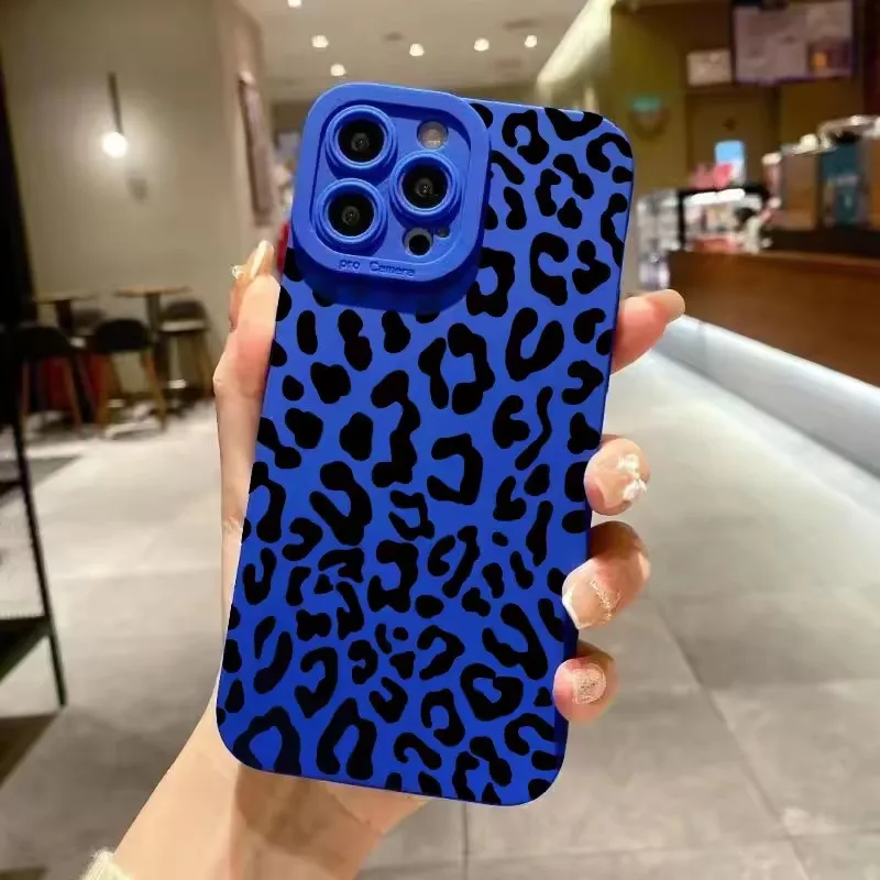 Stylish Gray Leopard Print Shockproof Phone Case