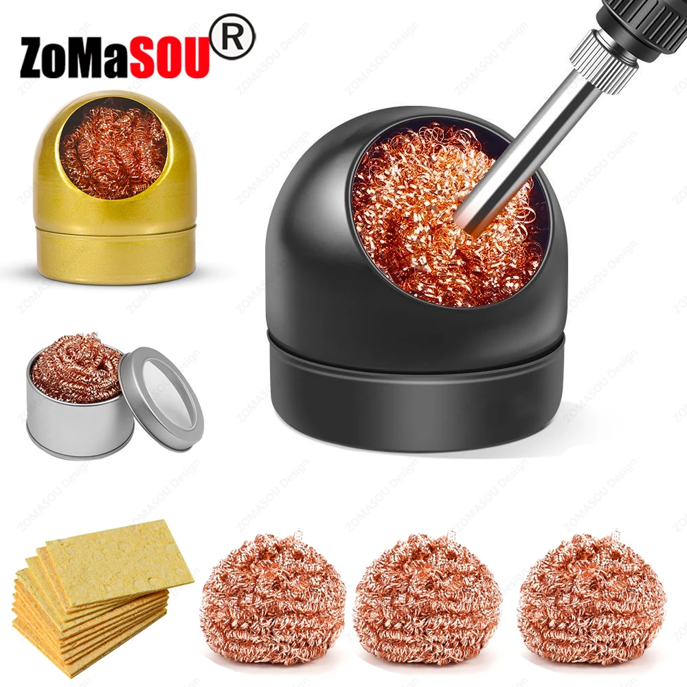 Soldering Iron Tip Cleaner Desoldering Cleaning Ball Metal Wire Stand Steel Ball Tin Remover Welding Mesh Filter
